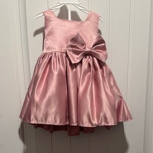 Pink Satin Dress with Bow